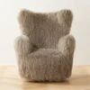 Bozzi Taupe Mongolian Sheepskin Accent Chair