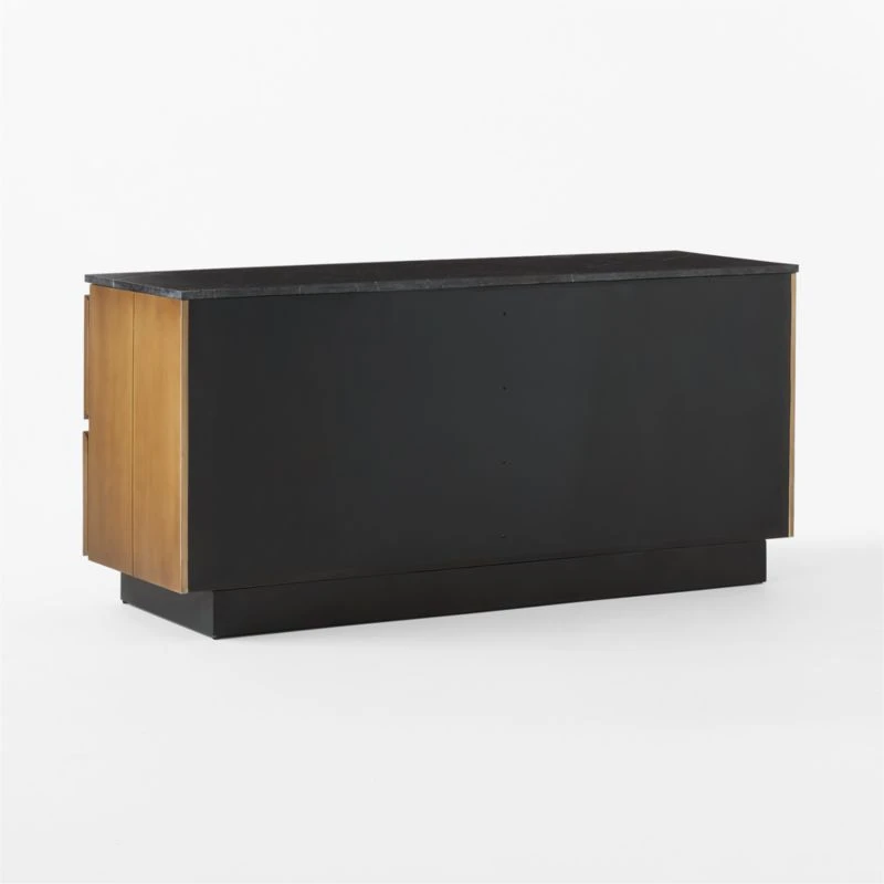 Logan 4-Drawer Black Marble-Top Dresser - Image 6