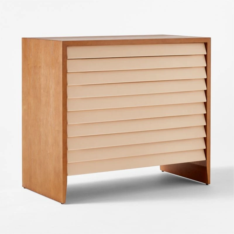 Wane Wood 2-Drawer File Cabinet With Vegan Leather Drawers - Image 3