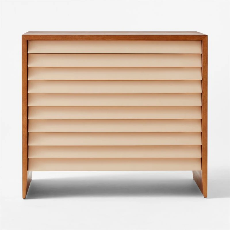 Wane Wood 2-Drawer File Cabinet With Vegan Leather Drawers - Image 2